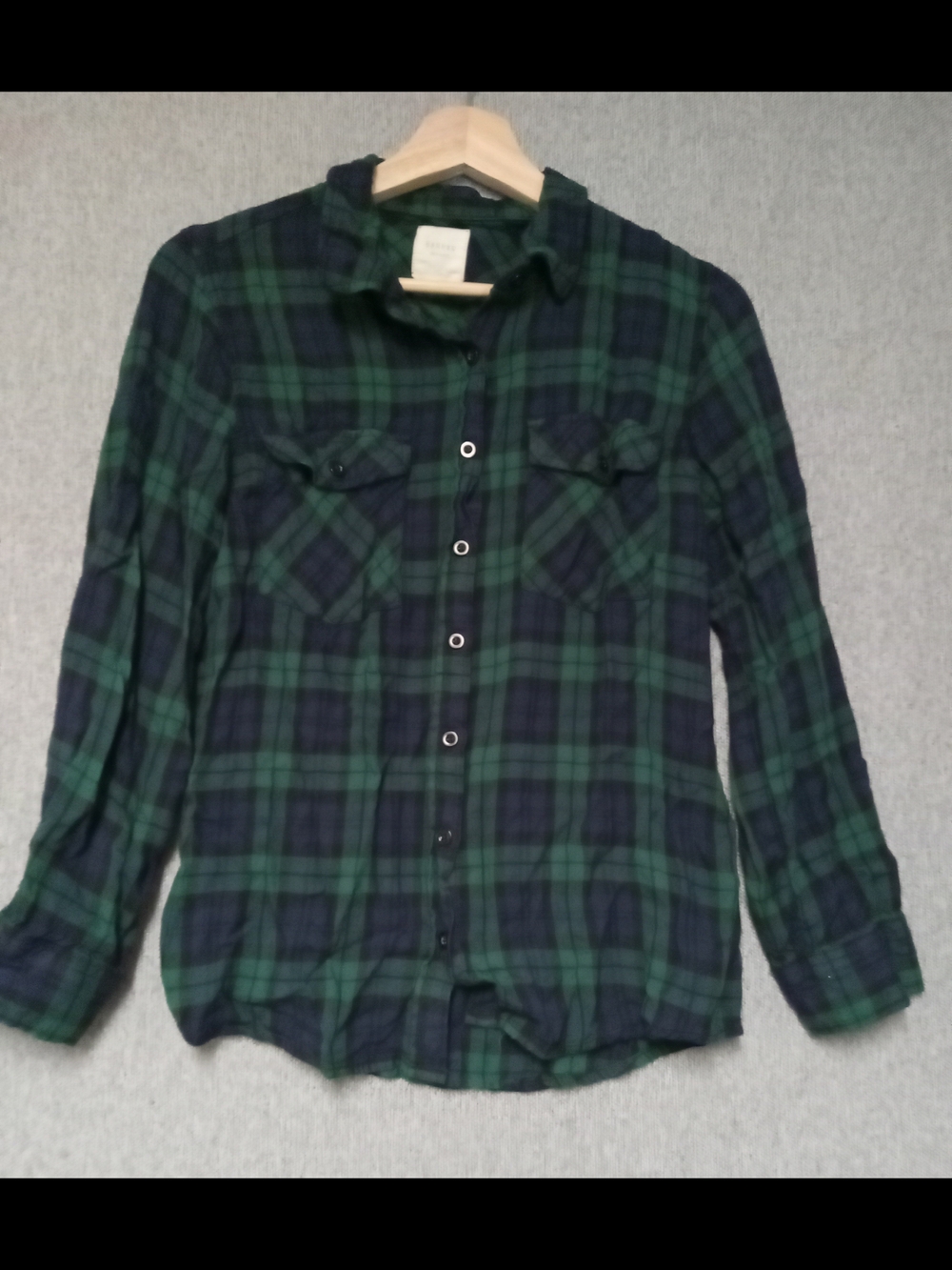 Harper Green & Navy Plaid Button-Up Shirt